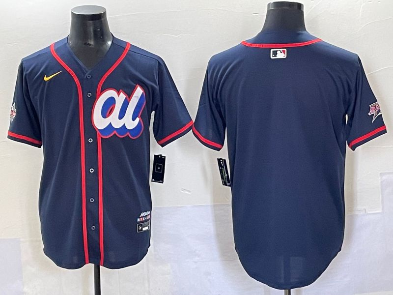 Men 2025 All star Blank Blue Nike MLB Jersey style 1-0